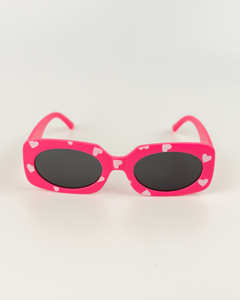 Kids Heart Printed Sunglasses - Pink