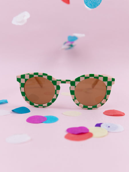 Checkered Sunglasses for Kids - Green