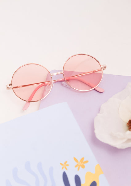 Pink Round Sunglasses for Kids