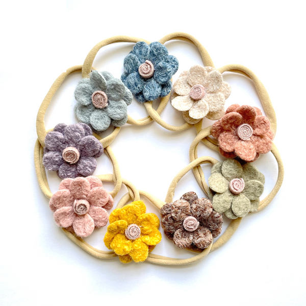 Woolen Felt Flower (Pick your Color & Style)