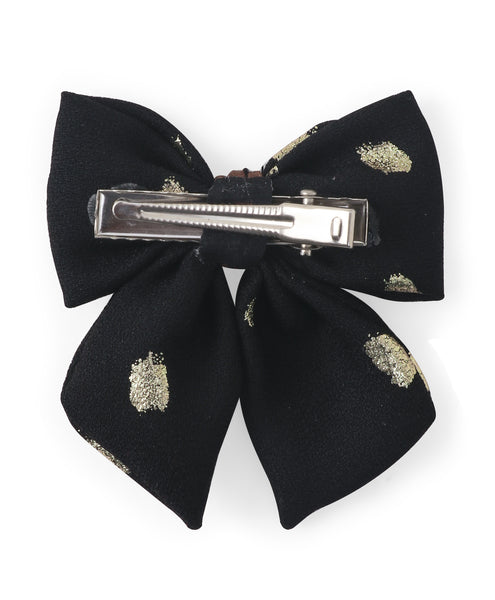 Polka Dots Sailor Bow Alligator Clip - Black