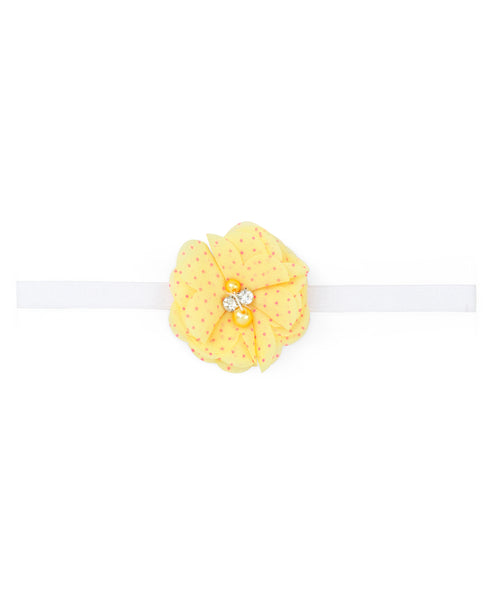Flower Headband Set - Dark Pink & Yellow