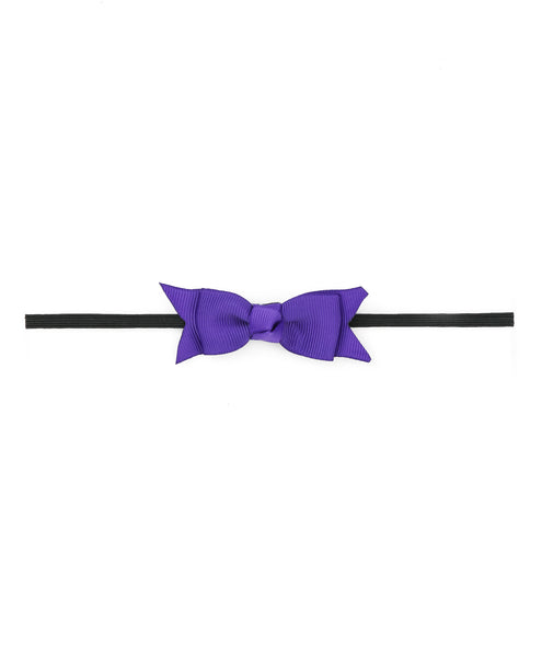Mini Knot Bow Headband Set - Light Pink, Purple & Beige