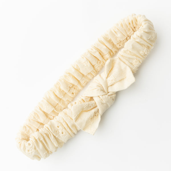 Solid Elasticated Headband- Off-White
