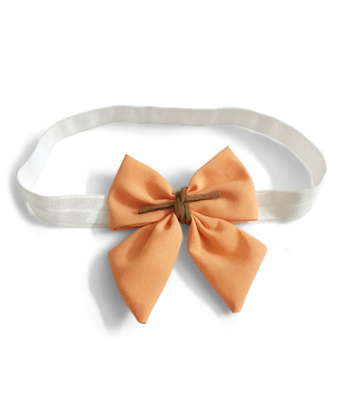 Solid Sailor Bow Hairband - Orange