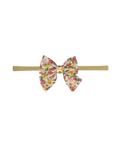 Flower & Bow Headband Set - Yellow & Orange