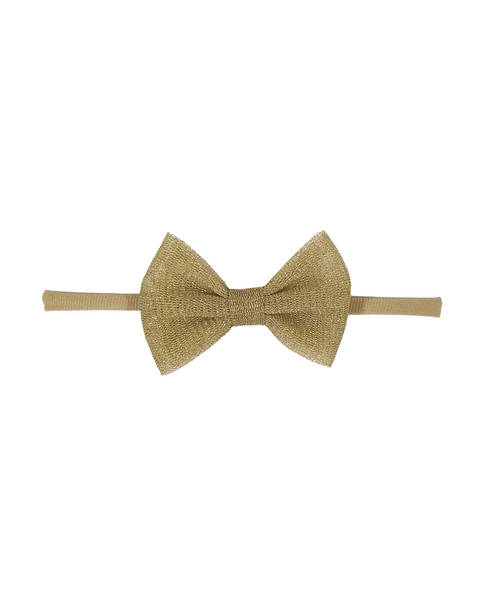 Flower & Bow Headband Set - White & Golden